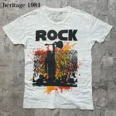 ヘリテージ 1981【M】半袖プリントTシャツ フェスティブ ロックテイスト