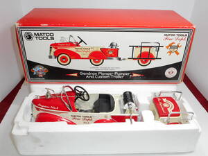 ☆送料無料・2001台限定MATCO TOOLS ☆1/6ペダルカーFIRE-DEPT 1940 Gendron Pumper and Custom Trailer Pedal Car Bank replica ☆241122