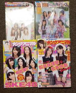 ◎【管Z090-1.0kg】◇ ヤングアニマル 2010年No.22 松井玲奈 松井珠理奈付録付き ＋ 2010年No.14 セブンイレブン限定クリアファイル SKE48