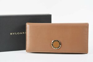 【新品同様・未使用】BVLGARI ブルガリ 二つ折り 長財布 ブランドウォレット ブラウン【OT52】