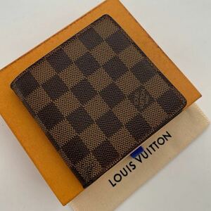 H1297【ほぼ極美品】 LOUIS VUITTON ルイヴィトン ダミエ　 ポルトフォイユ マルコ 二つ折り 財布 ウォレット レディース メンズ