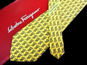 ♪今週の特売980円～♪1677♪状態並品【Ferragamo】フェラガモ【トロフィー 柄】ネクタイ♪