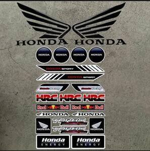 防水反射　Honda Racing ステッカー / 3M 立体樹脂 ホンダ Logo ２枚 (右/左)ヘルメットステッカー　バイクステッカー　デカール。