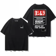 【新品】ヨシムラ 両面プリント Tシャツ (ブラック)