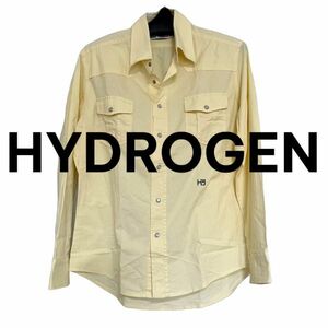 １円 ～ から　HYDROGEN ハイドロゲン メンズ シャツ イエロー M サイズ　長袖　h5