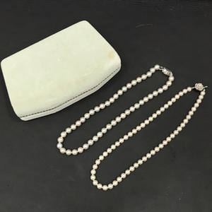 パール 真珠 留め具 SILVER ネックレス 他 ホワイト系 含 アクセサリー 服飾小物 総重量約75.5g 計2点 セット