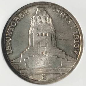 トーン 1913 ドイツ ザクセン ライプツゥヒ 諸国民戦争 saxony leipzig NGC 銀貨 3マルク MS65 アンティークコイン モダン 投資 資産