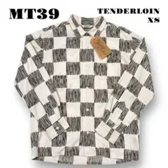 人気品！ TENDERLOIN 長袖 シャツ チェッカー フラグ 白 黒 XS