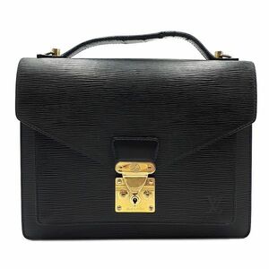 ルイヴィトン LOUIS VUITTON ハンドバッグ 鞄 M52122 モンソー エピ レザー ゴールド金具 G金具 No.SR0061 黒系 ノワール 01-24021310-J