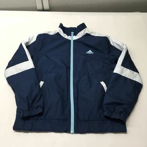 送料無料★adidas アディダス★ウィンドブレーカー　ナイロンジャケット★レディースMサイズ★ネイビー#50519sts