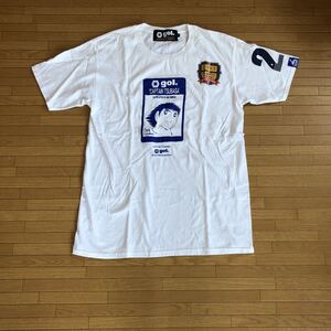 gol メンズMサイズ　白半袖Tシャツ 1回使用のみ新品同様　キャプテン翼　子供160サイズの方にもジャストサイズ　ジュニア　サッカー