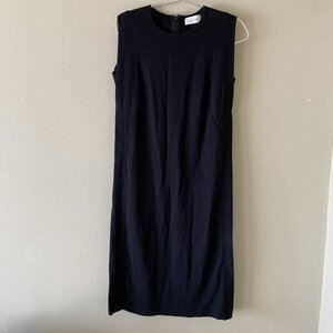 1015C142 未使用Calvin Klein カルバンクライン ノースリーブワンピース ドレス ブラック 黒 レディース XS日本製 ひざ丈 無地