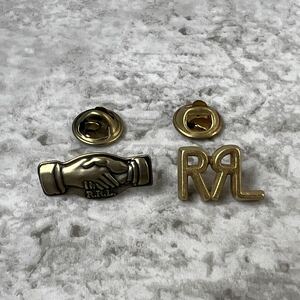 RRL ダブルアールエル ピンバッジ ロゴ シェイクハンド shake hands / ラルフローレン ピンズ バッジ 握手 