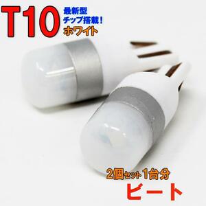 【送料無料】 T10タイプ LEDバルブ ホワイト ビート PP1 ポジション用 2コセット ホンダ 車内灯