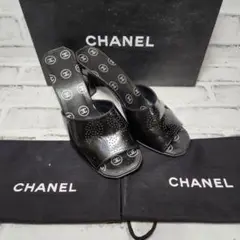 CHANEL シャネル  トリプルココマーク ミュール サンダル 黒 23cm