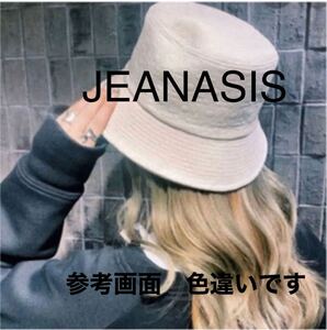 JEANASIS(ジーナシス) エンボス柄 /ジャガードバケットハット/ブラック /試着のみ新品/帽子 