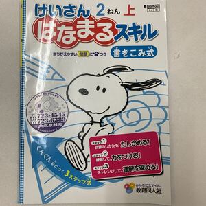 はなまるスキル 書込み式 計算 けいさん　2年生　小2 さんすう　算数【家庭学習用】【復習用】 小学校 ドリル スヌーピー テスト答案a0043