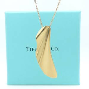 【送料無料】 極希少 美品 Tiffany&Co. ティファニー イエロー ゴールド フェザー ネックレス K18 ウィング 羽 HA391