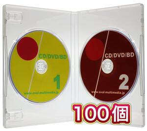 DVDケース 見開2枚収納 M-lockトールケース クリア 100個