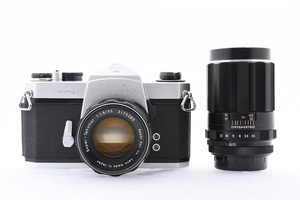 PENTAX SPOTMATIC + Super-Takumar 55mm F1.8 + 135mm F3.5 ペンタックス フィルムカメラ MF一眼レフ 標準 中望遠 レンズ2本セット ■24886