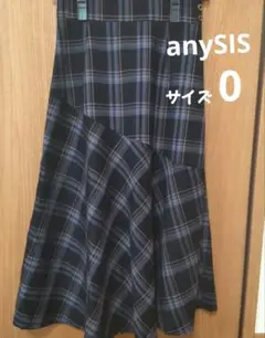 anySIS アシンメトリーマーメイドチェックスカートサイズ0