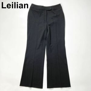 Leilian レリアン プラチナタグ スラックス パンツ ストレッチ 9号 M 黒 レディース B52428-74