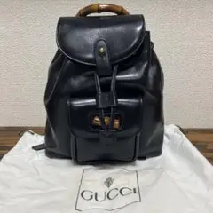 希少 美品 old gucci バンブー リュック 黒 レザー 送料無料