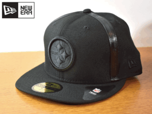 K144《未使用品》NEW ERA ニューエラ 59FIFTY【7-1/2 - 59.6cm】Pittsburgh Steelerd NFL フラット 帽子 キャップ USモデル