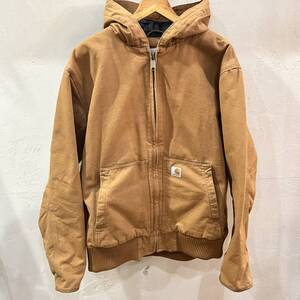 carhartt / カーハート アクティブジャケット ジップパーカー ダック生地 メンズ lサイズ キャメル コットン メキシコ製 used