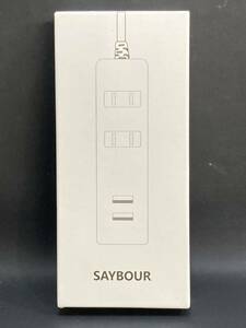 S4H352◆新古品◆ SAYBOUR USBコンセント 延長コード 電源タップ AC 2個口 USB 2ポート AJ-0202