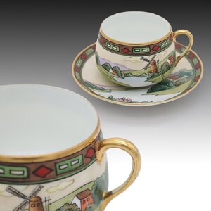 【美品】オールドノリタケ カップ&ソーサー NORITAKE 色絵金彩 アンティーク 紅茶 ティーカップ 高級陶磁器 アフタヌーンティー 2314