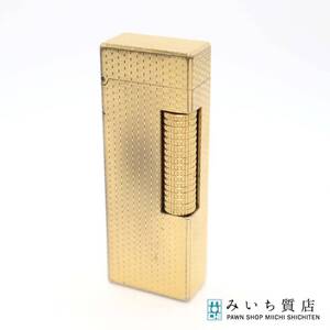 質屋 dunhill ダンヒル ガスライター US RE24163 ゴールドカラー ローラー式 喫煙具 着火未確認 yo472 みいち質店