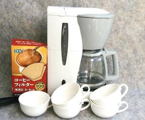 ●　Melitta　コーヒーメーカー JCM-511-W〔ホワイト）カップ5個　紙フィルターセット