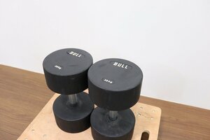 J8690◆BULL/ブル◆ラバーダンベル◆ペア◆Zaoba/ザオバ◆36kg×2◆現状品◆ウエイト◆トレーニング◆TPU