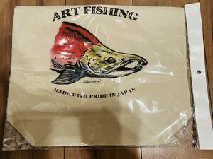 ☆ 送料無料 ☆ 新品 即決 ART FISHING アートフィッシング トートバッグ ☆ 虹鱒ニジマスブラウントラウトサーモンフィッシング釣り好きに