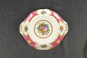 T01-2231 Royal Albert/B＆Bプレート レディーカーライル 金彩 花 皿 ピンク ゴールド ロイヤルアルバート 盛皿 サービング イギリス