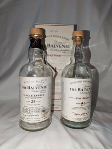 バルヴェニー 25年 （1978-2003）21年 空瓶 2本 シングルモルト THE BALVENIE スコッチウイスキー MACALLAN BOWMORE