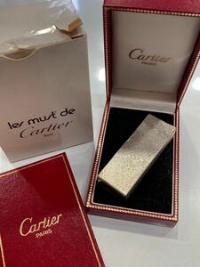 パ)カルティエ Cartier ライター シルバーカラー 火花散りません 着火未確認 喫煙具 喫煙グッズ アンティーク ケース付