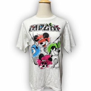 Y268★カジュアル★Tokyo Disney Resort 東京ディズニーリゾート 半袖Tシャツ ロックなキャラクター 人気 Sサイズ ホワイト ユニセックス