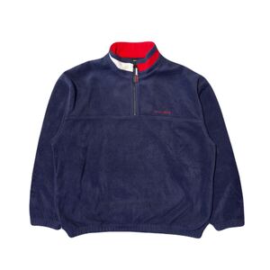 90s TOMMY HILFIGER フリースジャケット XL ネイビー