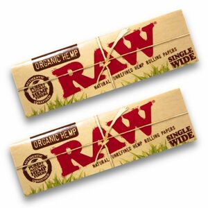 RAW オーガニックヘンプ シングル ワイド×2個セット【正規品/送料無料】手巻き タバコ ペーパー 巻紙