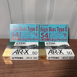 SONY 2C-54CDX2 TDK AR-X 50 high bias type ii カセットテープ ノーマル 未開封 4つセット