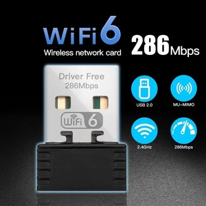 WiFi6 アダプター 無線LAN子機 ミニ USBドングル AX286 ネットワークカード 2.4GHz 802.11ax windows10 11 ドライバーフリー fu