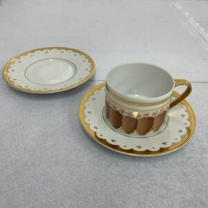 Q730-K44-7009 BVLGARI ブルガリ Rosenthal ローゼンタール ドルチェデコ カップ&ソーサー 1客+ソーサー1枚 セット まとめ 洋食器 金彩 ⑦