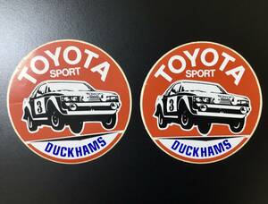 【DUCKHAMS】当時物ステッカー2枚『トヨタ スポーツ＋ダッカムス オイル』1970~80年代 個人出品