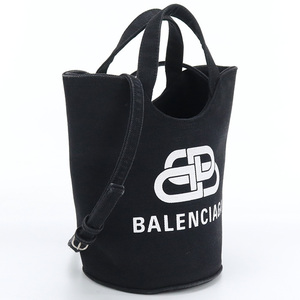 中古BALENCIAGA ウェーブ キャンバス 619979 2HH13 1090 ブラック系 ランク：AB us-2