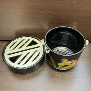 未使用　昭和レトロ　日本の伝統　陶器アイスペール、灰皿セット　当時物　MADE IN JAPAN 和柄