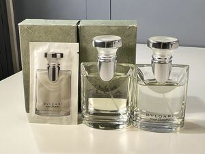 ★2点まとめ売り　BVLGARI POUR HOMME ブルガリ プールオム オードトワレ 50ml×2点 箱入り ナチュラルスプレー 中古品 管理K501