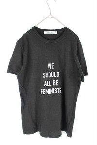 18SS クリスチャンディオール Dior BEE WE SHOULD ALL BE FEMINISTS Tシャツ XS レディース リネン カットソー 843T03TA428　B127/P12