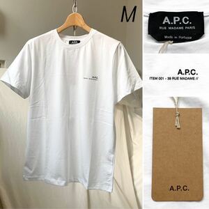 新品 A.P.C. アーペーセー 定番 ロゴ Item Tシャツ M 定1.32万 白 ホワイト メンズ APC ITEM 0001 - 39 RUE MADAME